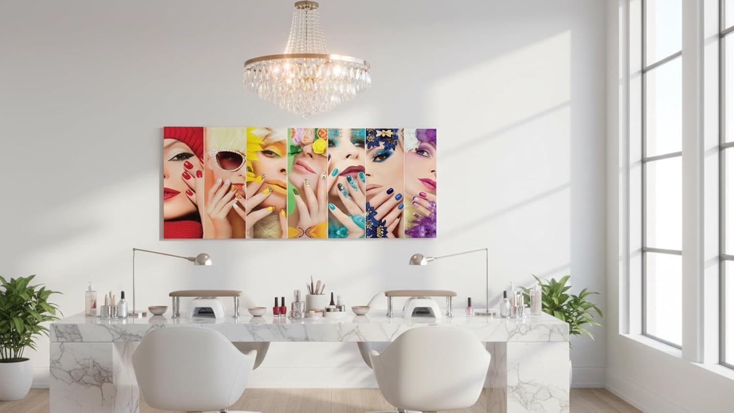 Ideas Creativas In-Cuadro Decorativo Para Estetica Salon Spa Uñas-Moderno -Canvas-150 cm x 60 cm - Imagen 6