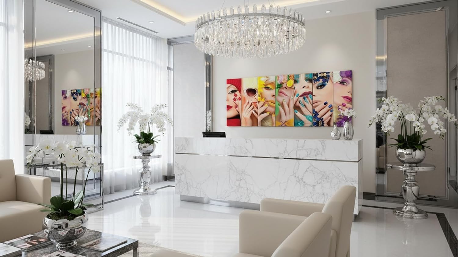Ideas Creativas In-Cuadro Decorativo Para Estetica Salon Spa Uñas-Moderno -Canvas-150 cm x 60 cm - Imagen 9