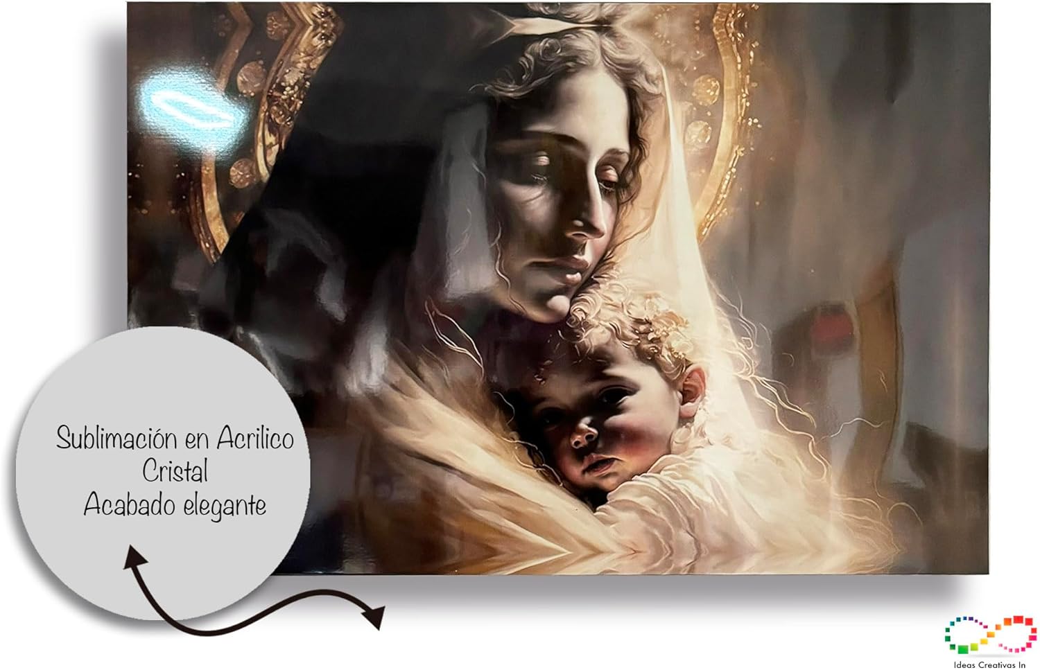 Cuadro Decorativo en Acrilico Para Sala Recamara Oficina, Virgen Santisima - Imagen 2