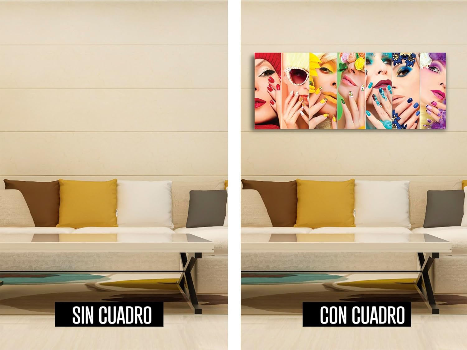Ideas Creativas In-Cuadro Decorativo Para Estetica Salon Spa Uñas-Moderno -Canvas-150 cm x 60 cm - Imagen 5