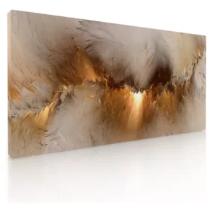 Cuadro Decorativo Abstracto Para Sala Comedor Nubes Doradas