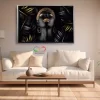 Cuadro Decorativo Canvas Con Marco Africana Con Joyas y Hojas Oro - Imagen 6