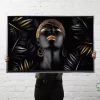 Cuadro Decorativo Canvas Con Marco Africana Con Joyas y Hojas Oro - Imagen 8