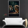 Cuadro Decorativo Canvas Con Marco Tigre Leon Ajedrez - Imagen 6
