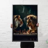 Cuadro Decorativo Canvas Con Marco Tigre Leon Ajedrez - Imagen 7