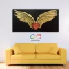Cuadro Decorativo En Canvas Alas Doradas Con Corazon - Imagen 6