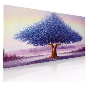 Cuadro Decorativo Figurativo Sublimado En Tela Arbol Morado