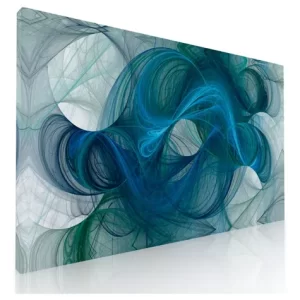 Cuadro Decorativo Moderno  Canvas Abstracto Hilos Turquesa 100x 60