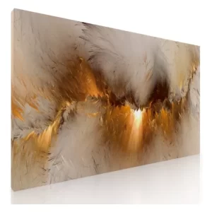 Cuadro Decorativo Moderno  Canvas Nubes Abstracto Doradas 100 x60