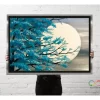 Cuadro Decorativo Moderno Con Marco Arbol Turquesa Con Luna - Imagen 9