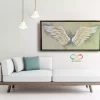 Cuadro Decorativo Moderno Con Marco Lienzo Alas Angel Oro - Imagen 10