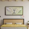 Cuadro Decorativo Moderno Con Marco Lienzo Alas Angel Oro - Imagen 6