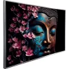Cuadro Decorativo Moderno Con Marco Rostro Buda Con Flores