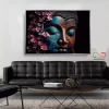 Cuadro Decorativo Moderno Con Marco Rostro Buda Con Flores - Imagen 6