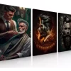 Cuadro Decorativo Moderno Para Barberia Juego De 3 Cuadros