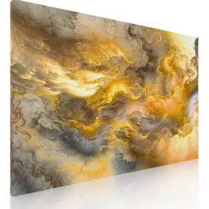 Cuadro Decorativo Moderno Para Sala Amarillo Abstracto