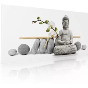 Cuadro Decorativo Moderno Para Sala O Recamara Buda de Piedra Gris