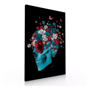 Cuadro Decorativo Moderno Para Sala Recamara Calavera Negra