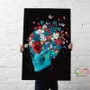Cuadro Decorativo Moderno Para Sala Recamara Calavera Negra - Imagen 7