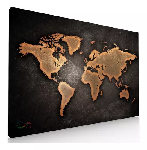 Cuadro Decorativo Para Oficina Estudio Mapa Vintage Negro Color Canvas Ideas Creativas In