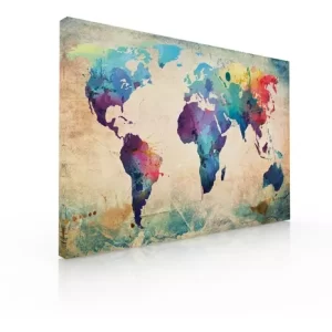 Cuadro Decorativo Para Recamara Sala O Comedor, Mapa Vintage