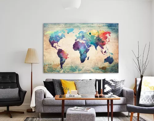Cuadro Decorativo Para Recamara Sala O Comedor, Mapa Vintage - Imagen 6