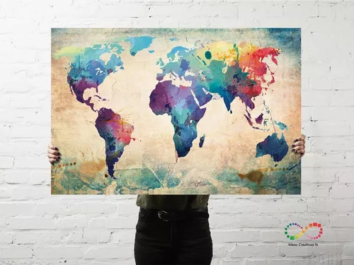Cuadro Decorativo Para Recamara Sala O Comedor, Mapa Vintage - Imagen 7