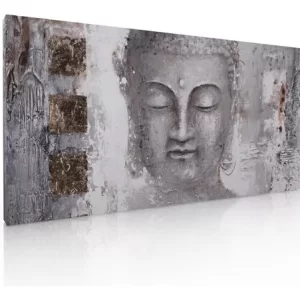 Cuadro Decorativo, Para Sala,recamara O Comedor, Buda Gris