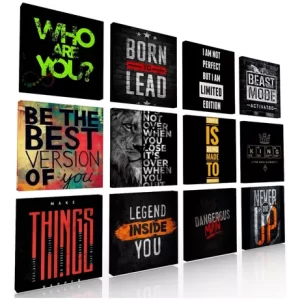 Set De 12 Cuadros Decorativos Frases Poderosas Para Hombres Poderosos