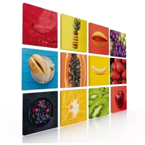 Set De 12 Cuadros Decorativos, Frutas Frescas