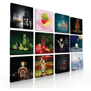 Set De 12 Cuadros Decorativos, Para Bar, Bebidas