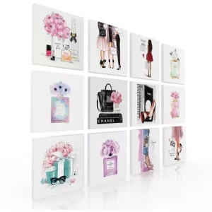 Set De 12 Cuadros Decorativos Para Recamara Moda Fashion