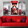 Set De 3 Cuadros Decorativos Modernos Chica Sexy Londres - Imagen 6