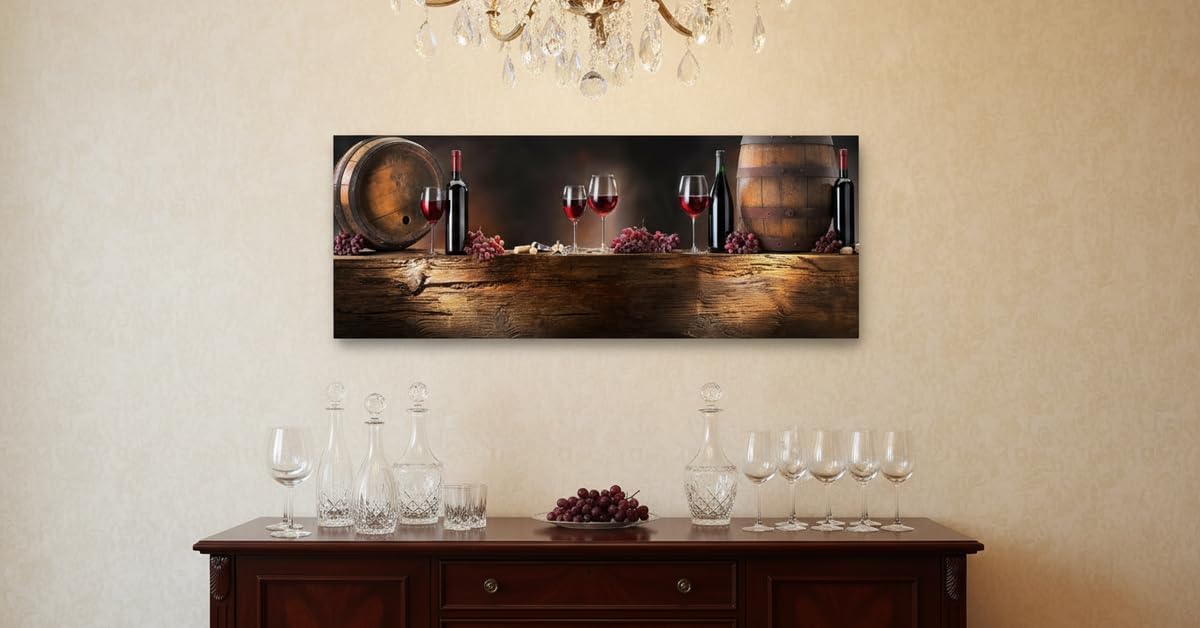 Cuadro Decorativo Moderno Para Comedor Cocina Vino y Uvas - Imagen 5