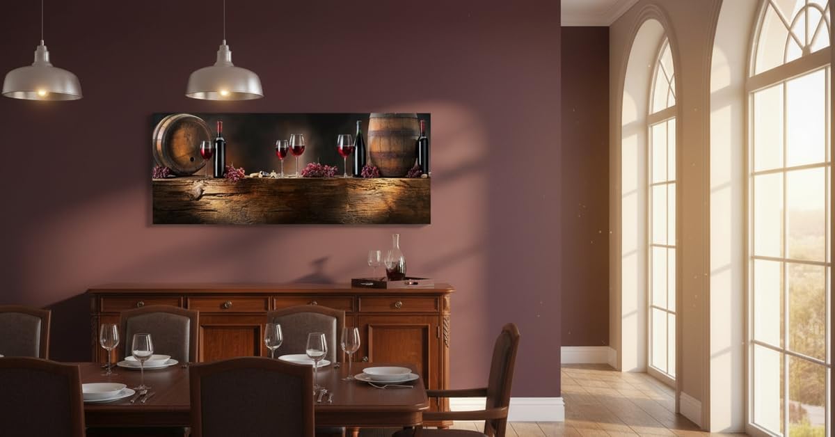 Cuadro Decorativo Moderno Para Comedor Cocina Vino y Uvas - Imagen 8