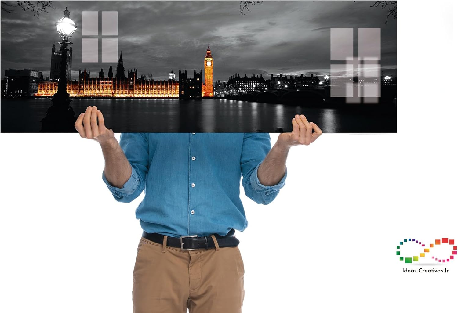 Ideas Creativas In | Cuadro En Acrílico | Palacio De Westminster Londres| Decoración Elegante Moderno Panoramico| Cuadro para Sala Recamara Oficina Comedor | Listo para Colgar | Calidad Premium | 150 x 50 cm - Imagen 6