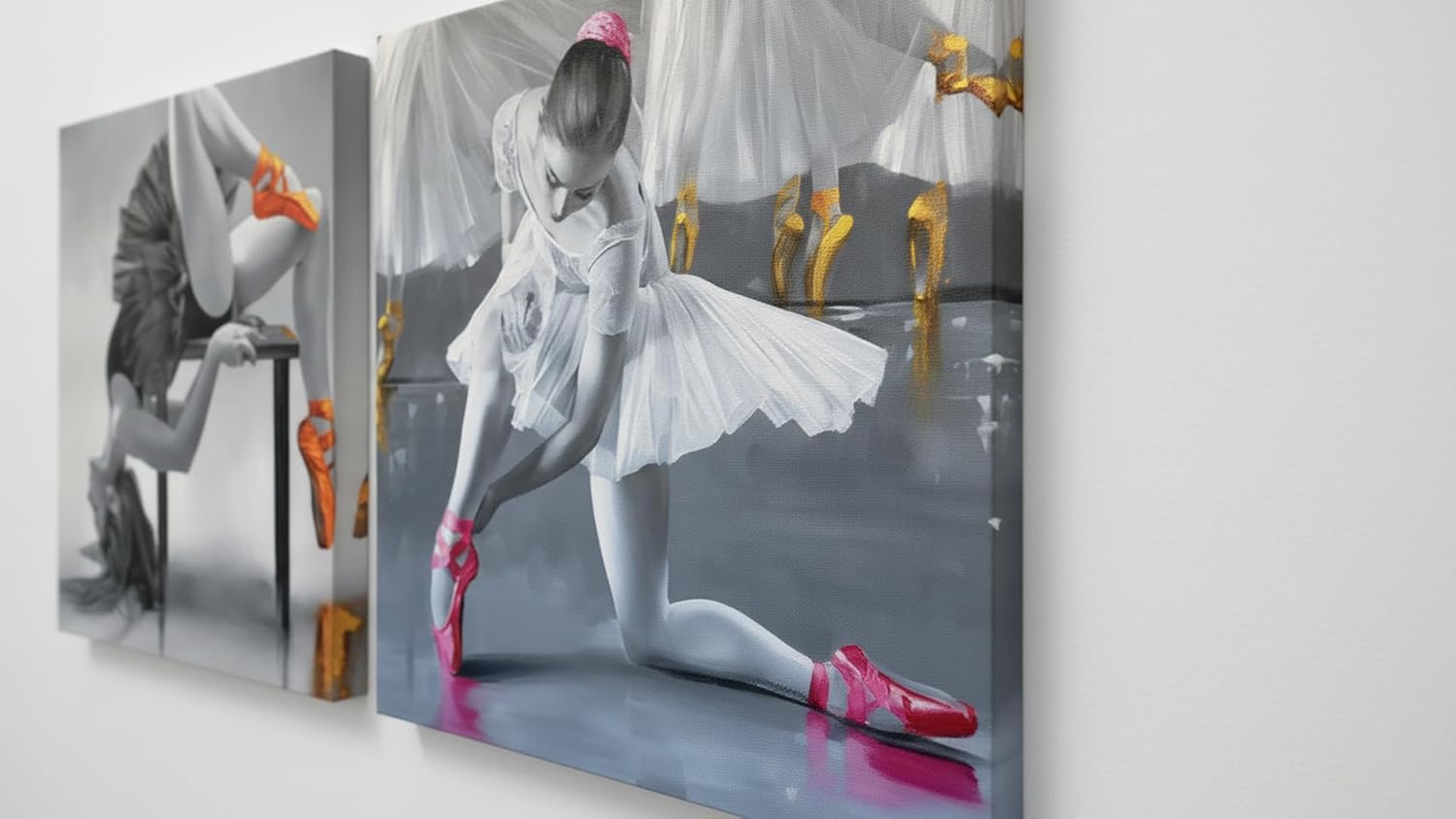 Ideas Creativas in-Set de 3 Cuadros Decorativos Para Recamara de Niña Bailarinas Ballet- sublimacion- 150 x 50 cm - Imagen 5