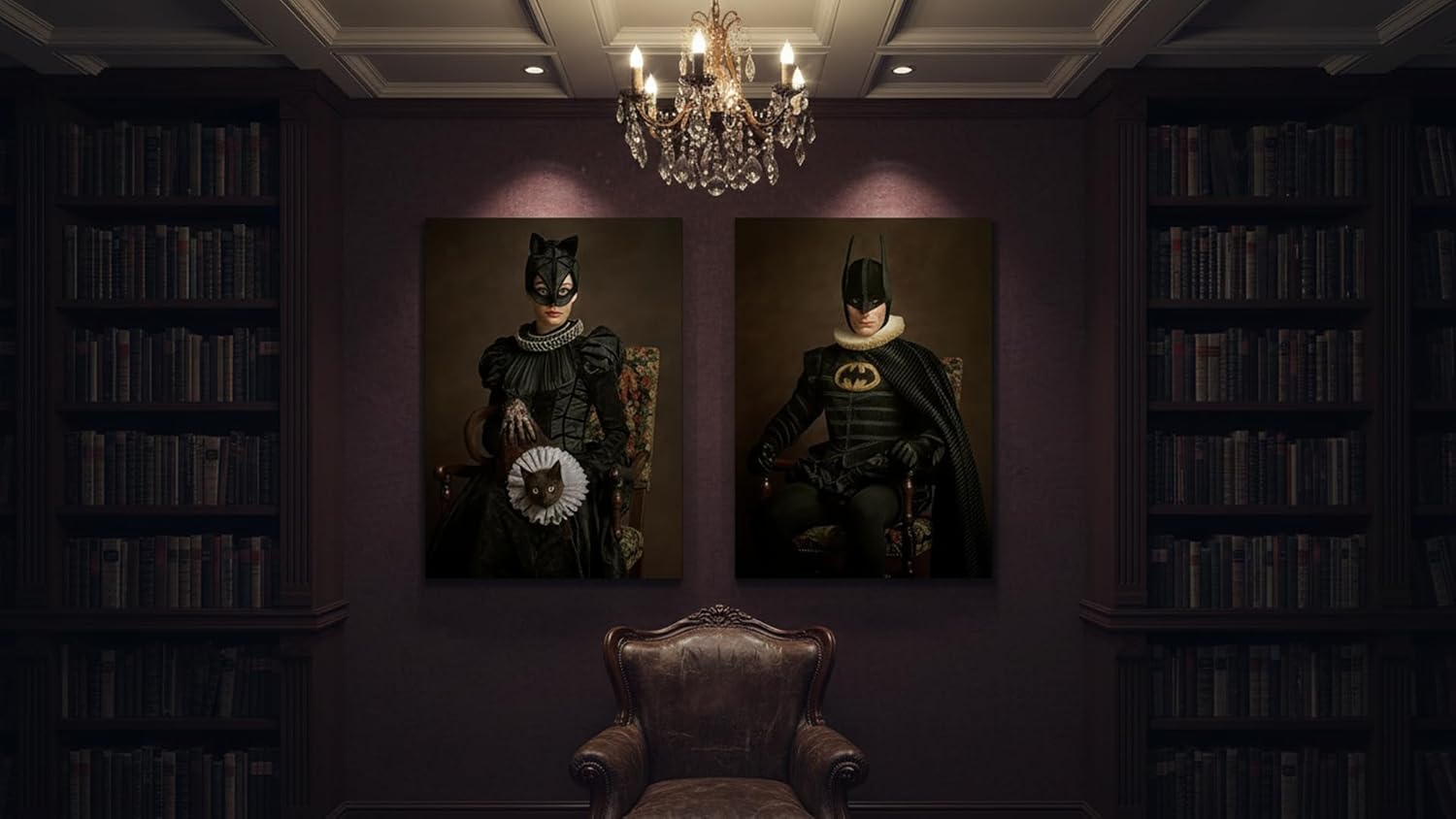 Ideas creativas In-Set de 2 Cuadros Decorativos Recamara Pareja Batman-Batichica-Virreinal- 2pz 60 x 90 cm - Imagen 2