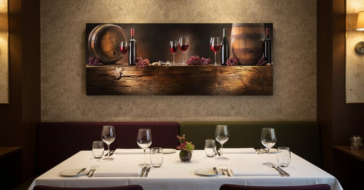 Cuadro Decorativo Moderno Para Comedor Cocina Vino y Uvas - Imagen 4