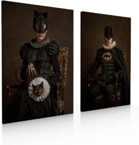 Ideas creativas In-Set de 2 Cuadros Decorativos Recamara Pareja Batman-Batichica-Virreinal- 2pz 60...