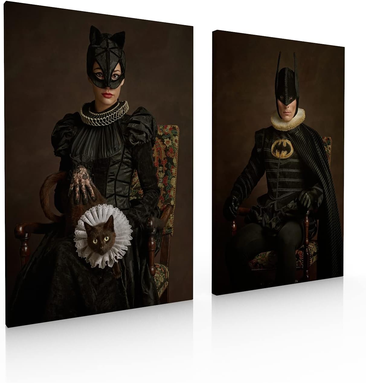 Ideas creativas In-Set de 2 Cuadros Decorativos Recamara Pareja Batman-Batichica-Virreinal- 2pz 60 x 90 cm