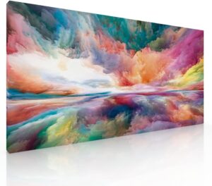 Ideas Creativas in-Cuadro Decorativo Abstracto Sublimado en Tela -Nubes de Color...