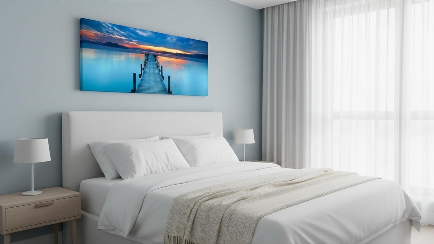 Ideas creativas in Cuadro Decorativo Moderno Para Sala Recamara o Comedor Mar Atardecer-Panoramico-Decoracion Sala-Modermo-150 x 50 cm - Imagen 2