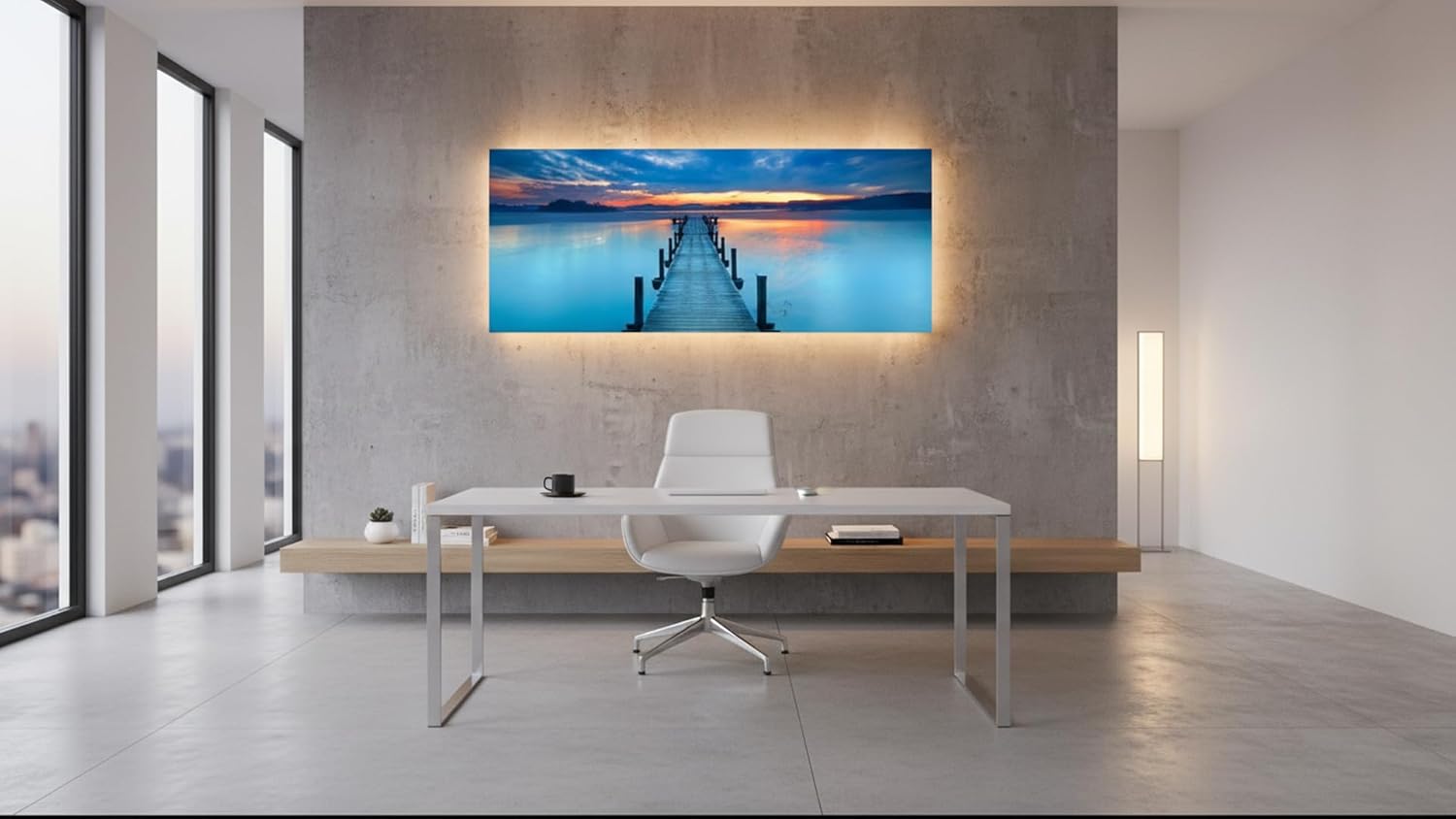 Ideas creativas in Cuadro Decorativo Moderno Para Sala Recamara o Comedor Mar Atardecer-Panoramico-Decoracion Sala-Modermo-150 x 50 cm - Imagen 6