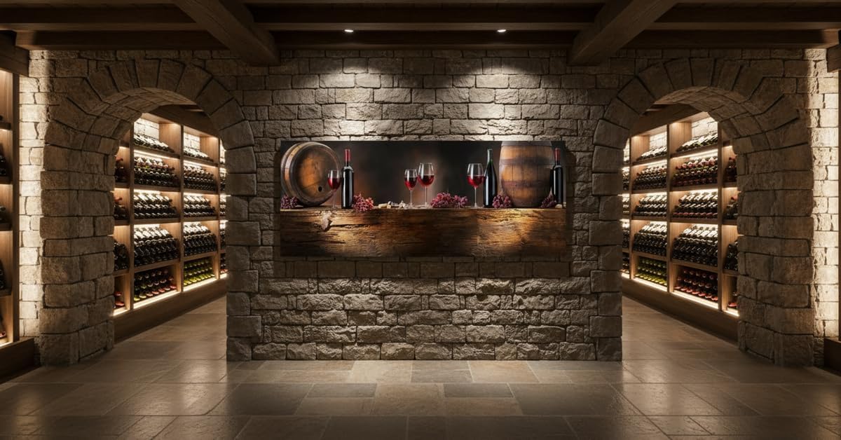 Cuadro Decorativo Moderno Para Comedor Cocina Vino y Uvas - Imagen 2
