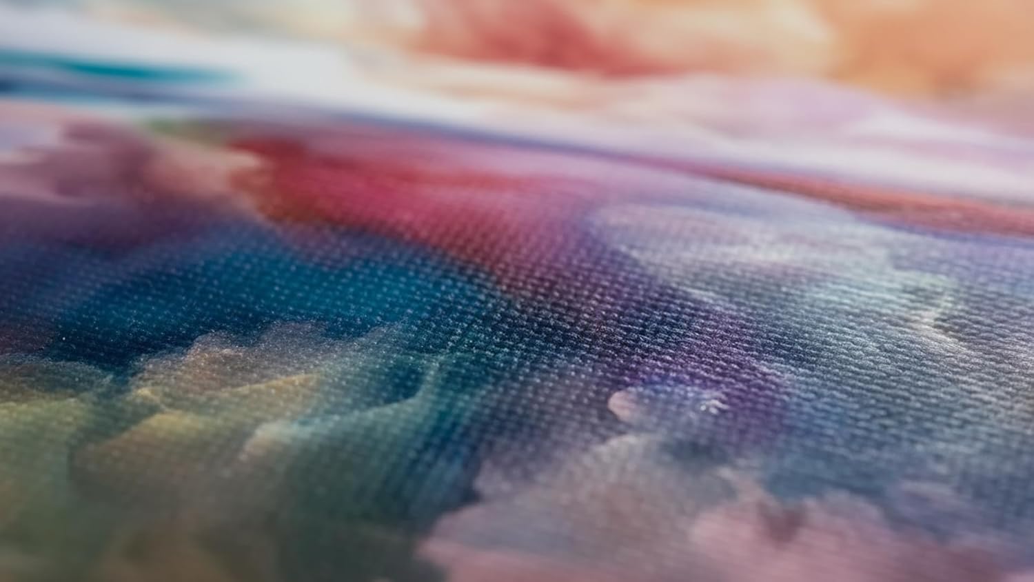 Ideas Creativas in-Cuadro Decorativo Abstracto Sublimado en Tela -Nubes de Color Arcoiris-Decoracion Para Salas Recamaras Comedor-Cuadro Moderno-140 x 70 cm - Imagen 4