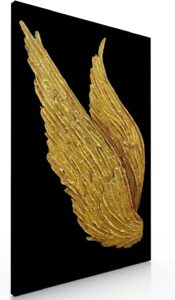 Cuadro Decorativo Para Recamara Sala o Comedor Alas Oro