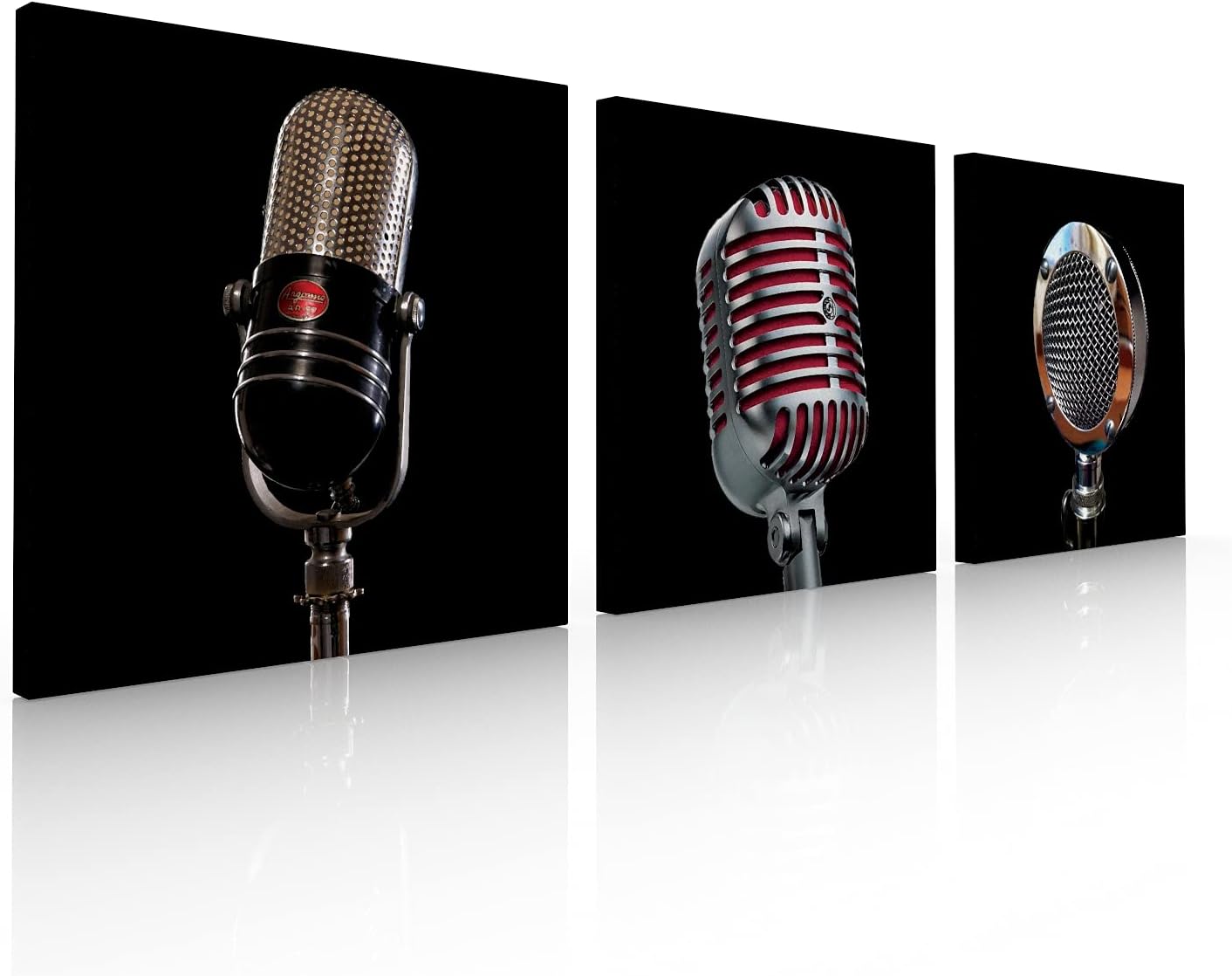 Set de 3 Cuadros Decorativos para Sala o recamara, micrófonos