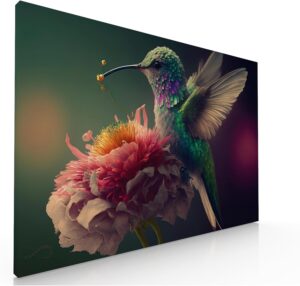 Ideas creativas in-Cuadro Decorativo Canvas Para Dormitorio Oficina Sala Colibri Colores Con Flores...