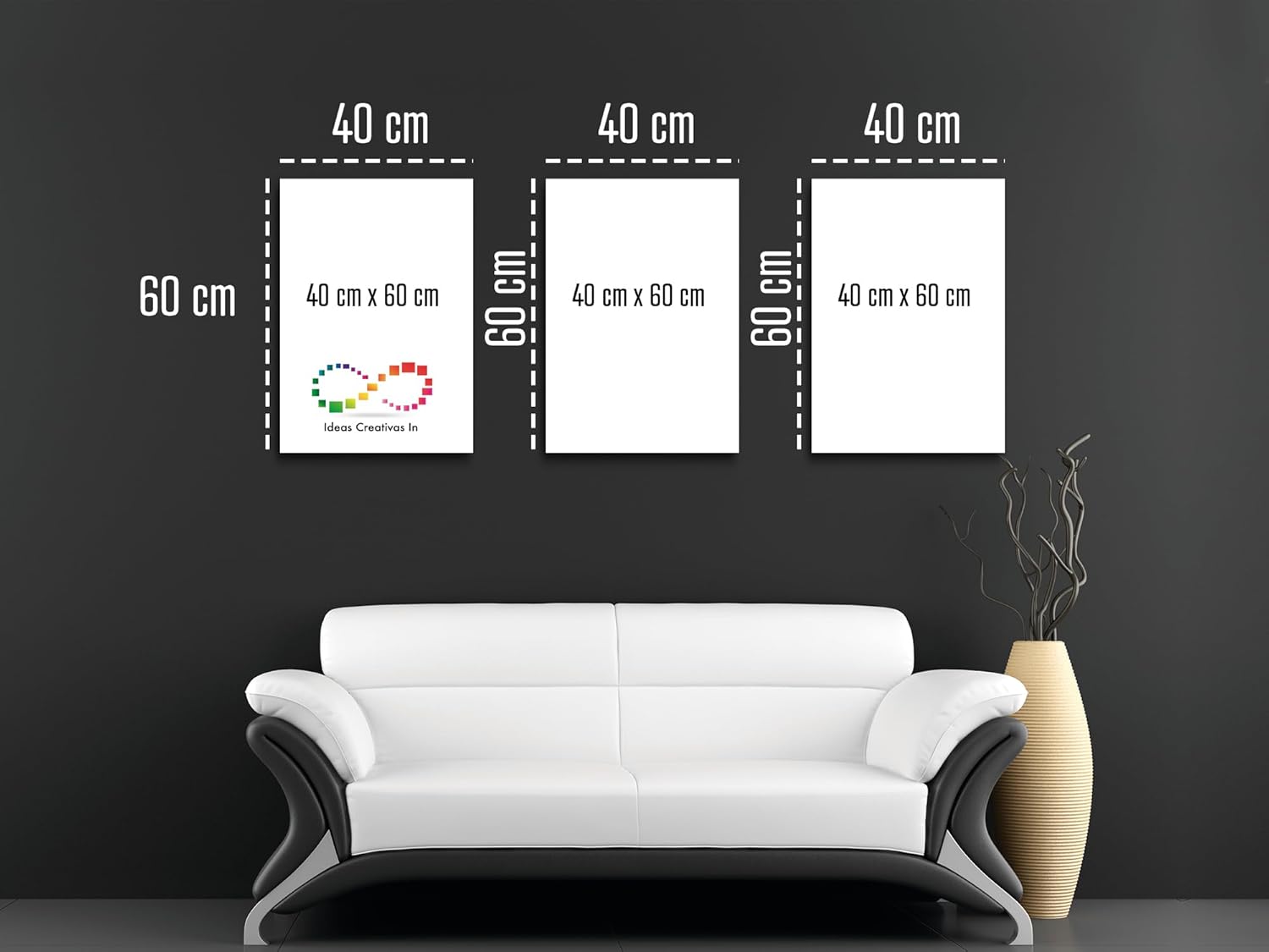 Set de 3 cuadros decorativos para sala recamara o comedor manos love-Tela Canvas-Textura Oleo- 130 x 60 cm - Imagen 7